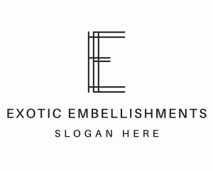 Geometric Lines Letter E logo design