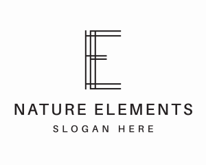 Geometric Lines Letter E logo design