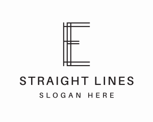 Geometric Lines Letter E logo