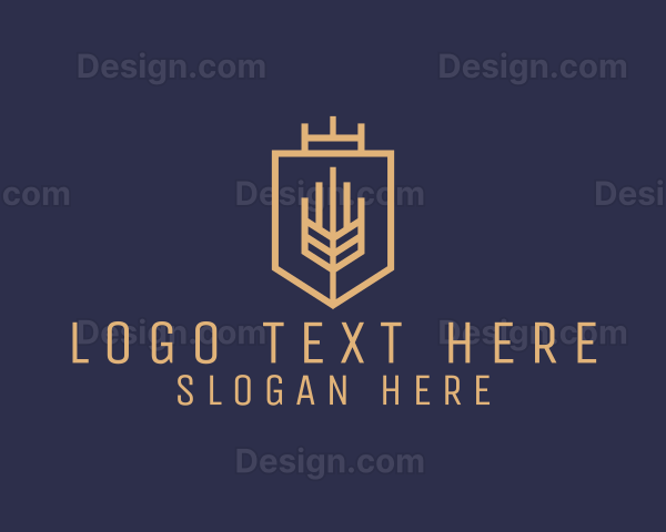 Geometric Wheat Crest Logo