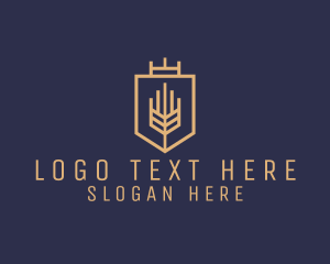 Geometric Wheat Crest Logo