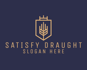 Geometric Wheat Crest logo design