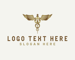 Staff - Caduceus Staff Medical Health logo design