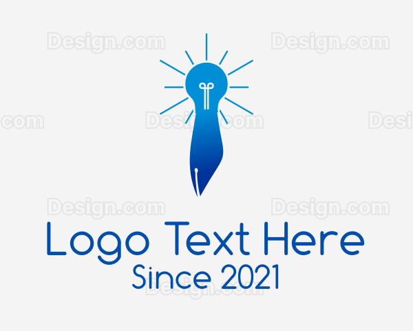 Blue Lightbulb Pen Logo