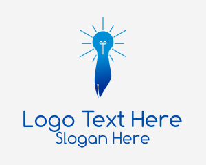 Blue Lightbulb Pen Logo