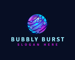 Tech Bubble Sphere logo design