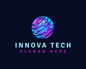 Tech Bubble Sphere logo design