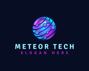 Tech Bubble Sphere logo design