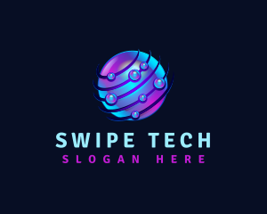 Tech Bubble Sphere logo design