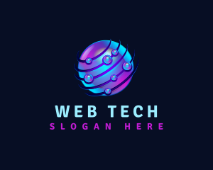 Tech Bubble Sphere logo design