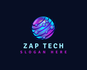 Tech Bubble Sphere logo design