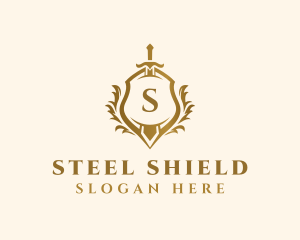 Medieval Sword Shield logo design