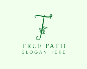 Natural Elegant Letter T logo design