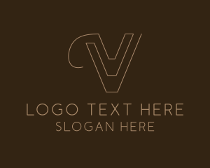 Startup Business Letter V logo