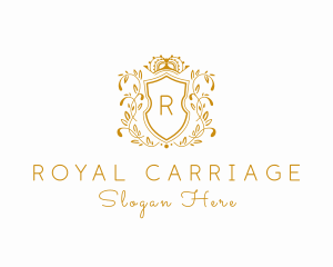 Royal Leaf Crest Crown logo design