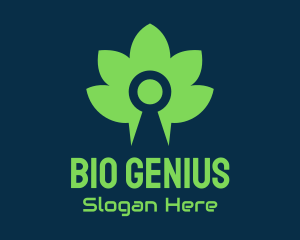 Green Bio Keyhole logo design