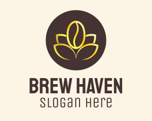 Golden Coffee Bean logo design