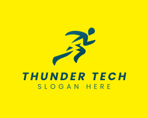 Human Thunder Lightning logo design