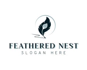 Author Publisher Feather logo design