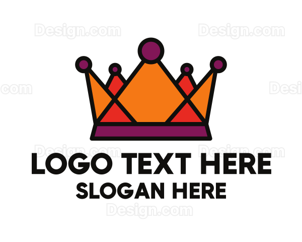 Polygonal Orange Crown Logo