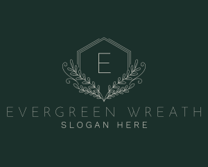 Hexagon Wellness Wreath logo design