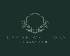 Hexagon Wellness Wreath logo design