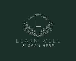 Hexagon Wellness Wreath logo design