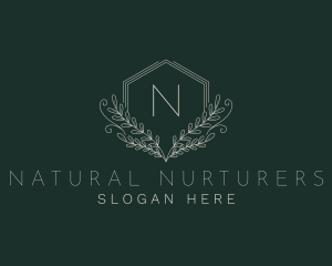 Hexagon Wellness Wreath logo design