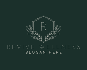 Hexagon Wellness Wreath logo design