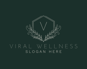 Hexagon Wellness Wreath logo design