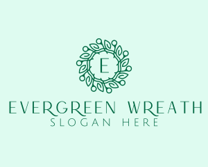 Natural Leaf Wreath  logo design