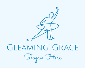 Monoline Gymnast Hoop  logo design