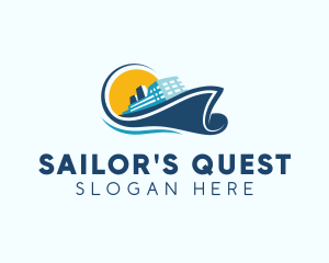 Cruise Travel Ship logo design