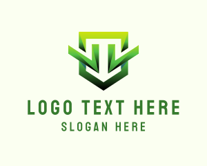 Modern Geometric Shield logo