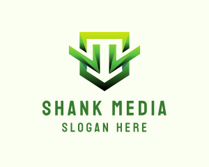 Modern Geometric Shield logo design