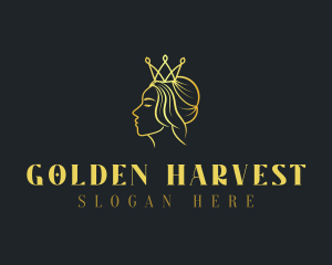 Golden Crown Girl logo design