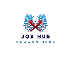 Pipe Wrench Plumber logo design