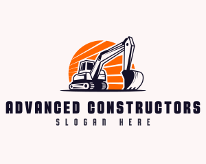 Excavator Machine Construction logo design