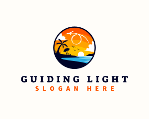 Beach Sunset Travel logo design