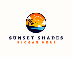 Beach Sunset Travel logo design