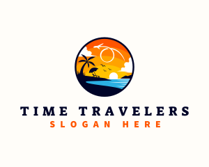 Beach Sunset Travel logo design