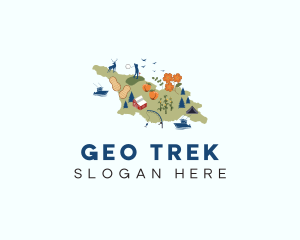 Georgia Travel Map logo design