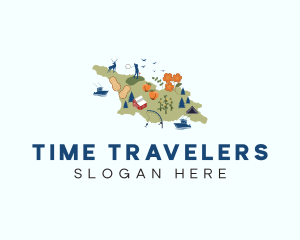 Georgia Travel Map logo design