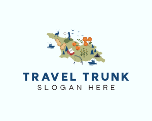 Georgia Travel Map logo design