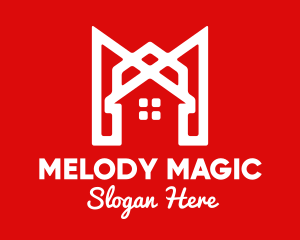 Modern Red Ribbon House Logo