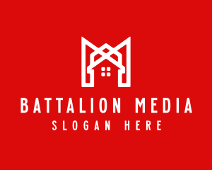 Modern Red Ribbon House logo design