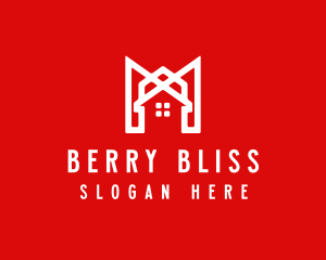 Modern Red Ribbon House logo design