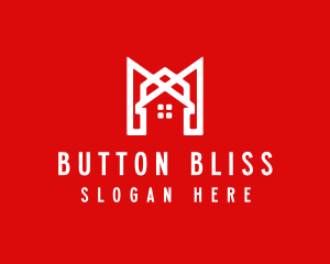 Modern Red Ribbon House logo design