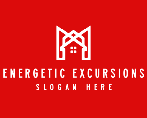 Modern Red Ribbon House logo design