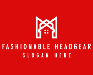 Modern Red Ribbon House logo design